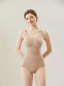 純色可調節肩帶塑身衣