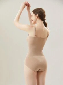 純色可調節肩帶塑身衣