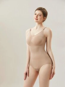 純色可調節肩帶塑身衣