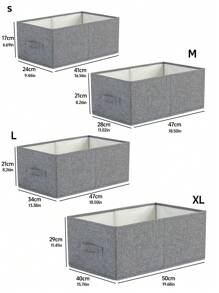 1pc Fabric Foldable & Washable Storage Box Without Lid For Closet Clothing & Toy Organization,For Back To School - Grey - View 2