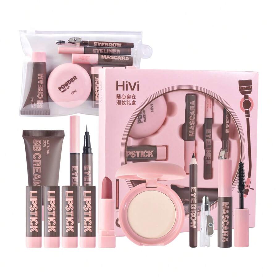 Conjunto De Cosméticos De Tamaño Mini De 9 Piezas Para Viajes, Kit De Maquillaje Fácil De Transportar Con Estuche De Regalo De Belleza - Set de maquillaje - Ver 1