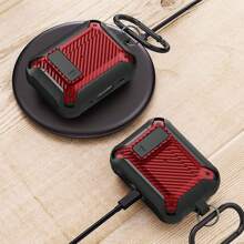 勃艮第苹果男款 1 件装耳机盒，采用铠甲设计和安全锁扣 - 紅色 - 查看 4