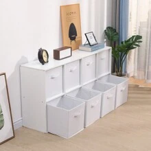 Foldable Storage Boxes Set Of 2,Non-Woven Fabric Storage Box Set,Storage Drawers For Cube Storage Unit,26.5x26.5x28 Cm - White - View 6