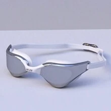1入組男女兼用成人及青少年用硅膠游泳護目鏡,防霧、防水漏、清晰視野和防uv - 白色鍍銀 - 查看 2