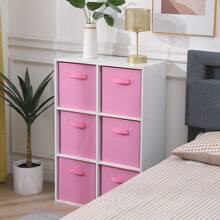 Foldable Storage Boxes Set Of 2,Non-Woven Fabric Storage Box Set,Storage Drawers For Cube Storage Unit,26.5x26.5x28 Cm - Pink - View 4