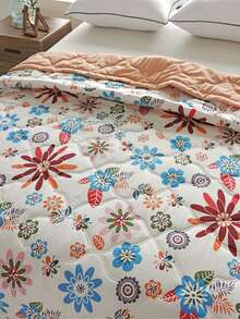 1件装多色磨毛轻薄夏季被子，现代活力印花夏季毯，多种尺寸可选，适合居家卧室、客厅、汽车、旅行使用。