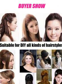 Synthetic Lrrvisible Fluffy Hair Pad Wig Cushion Comfortable HighTemperature Fiber Insert CombIncrease Hair DIY Styling Lnsert Hair Pad Hair Accessories - Black Brown - View 8