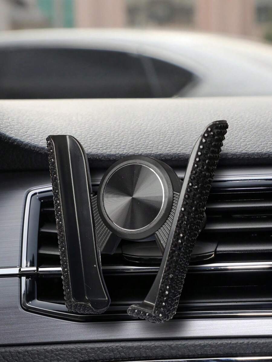 1pc Rhinestone Decor Car Air Outlet Phone Holder
