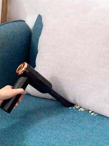 Mini Aspiradora De Mano Pórtatil, Multifuncional, Resistente, Duradera, Carga Inalámbrica De Puerto USB - Mini Aspiradora Portátil para Limpieza de Auto y Hogar, Alta Succión y Resistencia - Negro - Ver 4