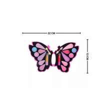 Juego de Belleza de Maquillaje en Forma de Mariposa, Juego de Cosméticos para Niñas, Juego de Maquillaje, Sombra de Ojos, Lápiz Labial Y Pincel Aplicador, Juego de Maquillaje de Princesa para Niñas, Juguete de Simulación, - Rosa Fucsia - Ver 3