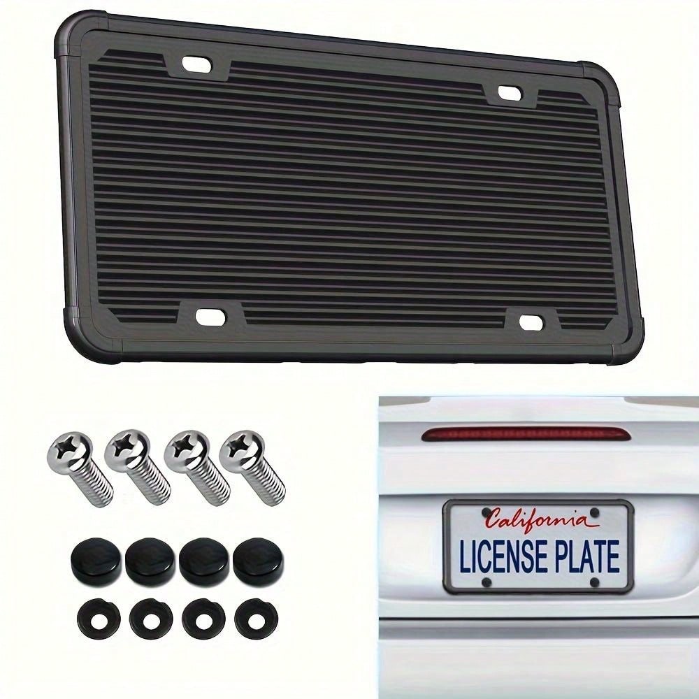 Silicone License Plate Frames Black, 1 Pack Universal US Car License