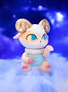 1个随机款式可爱猫咪星座主题动漫人物/包，采用PVC和ABS材料制成，可爱的桌面装饰品，是收藏家和亲人的理想礼物。 - 藍色 - 查看 4