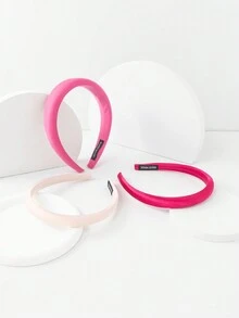 3pcs/Set Pink Hair Hoop Combination With Light Tone, Fresh Style - Multicolor - View 3