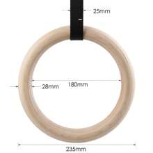 Wooden Gymnastic Rings With Straps Gym Rings Crossfit Gymnastics 28mm / 32mm - Wooden - View 2