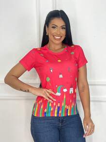 Women T-Shirts - Màu Hồng Tươi - Xem 2