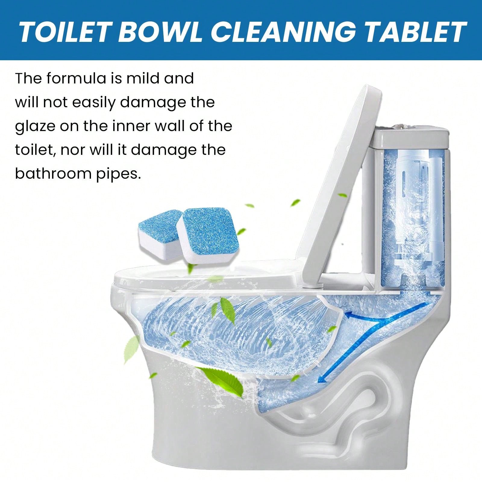 Toilet Cleaning Tablet, MultiEffect Clean Remove Stains And Urine Scale, Deodorize And Refresh