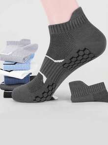 6對/包男士抗菌,透氣,排汗,抗臭,短款,薄款,運動,網眼袜,隨機顏色 - 彩色 - 查看 2