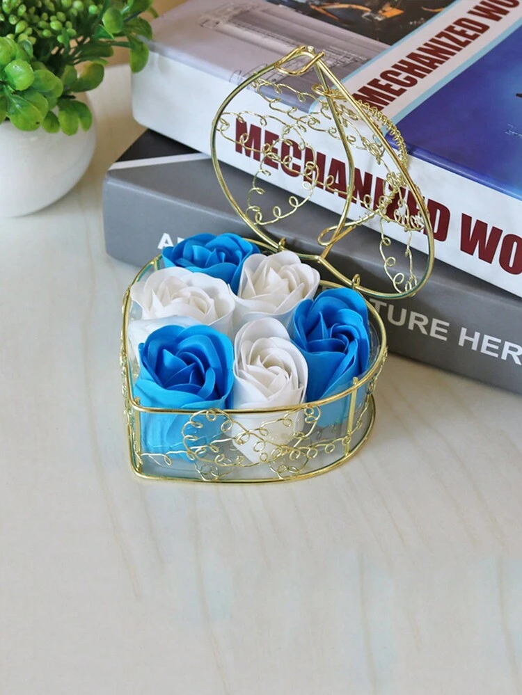 6pcs Random Color Boxed Artificial Rose Flowers Best Gifts - Multicolor - View 3