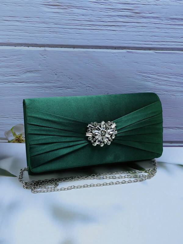 2025 New Fashionable & Minimalist Lady's Party Clutch Bag, Luxury Chain Strap Evening Bag, Lightweight Daytime Pouch