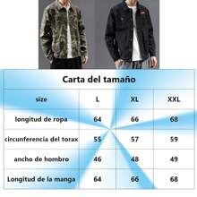 Chamarra De Mezclilla Negra Con Botones Clásica Para Hombre - Negro - Ver 2