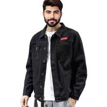 Chamarra De Mezclilla Negra Con Botones Clásica Para Hombre - Negro - Ver 1