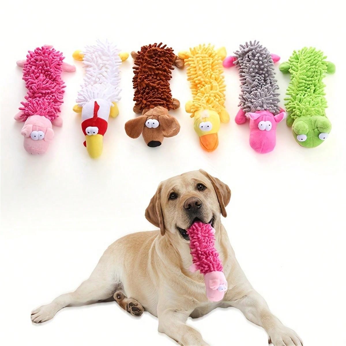 Interactive Plush Dog Toy With Squeaker For Chew And Molar TrainingPerfect Puppy Toy For