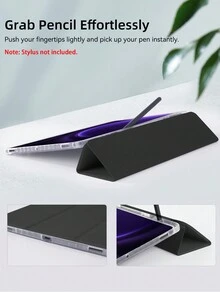 Case Compatible With Samsung Tab S6 Lite 10.4'' P620/P625 Tab S7 Plus 12,4'' Tab S8 Plus 12,4'' Multi-Angle Stand Cover Transparent Back Tablet Slim Cover Support Auto Sleep Wake - Black - View 7