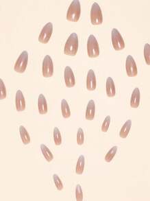 30片杏仁渐变色假指甲，附赠指甲锉和1支果冻胶，圣诞袜礼物美甲用品 - 彩色 - 查看 5