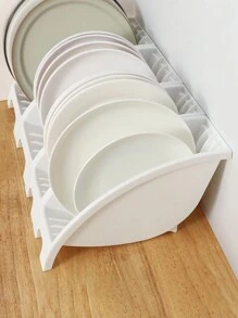 1入組廚房碗盤碟架,櫥櫃組織者,可排水,餐具儲物箱 - 白色 - 查看 4