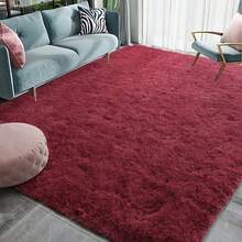 Available In A Variety Of Sizes And Colors Luxury Fluffy Area Rug Modern Shag Rugs For Bedroom Living Room, Super Soft And Comfy Carpet - 酒紅色 - 查看 1