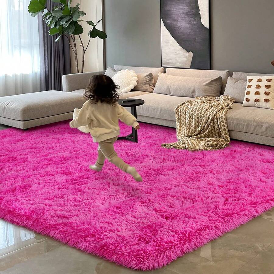 Available In A Variety Of Sizes And Colors Luxury Fluffy Area Rug Modern Shag Rugs For Bedroom Living Room, Super Soft And Comfy Carpet - 粉色 - 查看 1