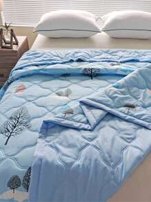 1件装多色磨毛棉被，现代活力印花夏季轻薄毯，适合居家卧室客厅汽车旅行 - 彩色 - 查看 4