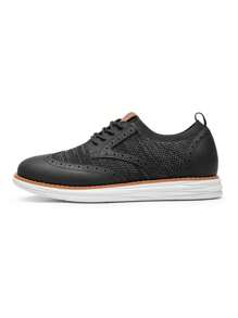 Men's Mesh Lace-Up Oxfords Sneakers Casual Dress Lightweight Walking Shoes 2.0 EVA Midsole MD Outsole - 黑色 - 查看 6