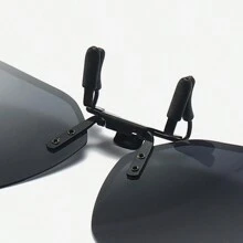 1pc New Style Foldable Clip-On Glasses With Polygon Shape, Unisex