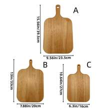 1pc Rubber Wood Cutting Board With Handle, Suitable For Meat, Cheese, Vegetables, Bread And Cooked Food, Perfect For All Kinds Of Holidays