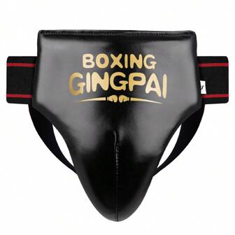 1 stuk Jeugd Jongens Boxing Beschermer Met Zwart & Goud Kleur , Geschikt Voor Muay Thai , , Taekwondo , Basketbal En Amerikaans voetbal Training En Concurrentie , Anti-botsing Professioneel Ondergoed En Beschermend Wiel