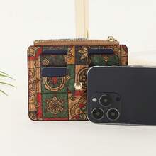 復古精美多卡位包葡萄牙橡木塞超薄超輕拉鍊小錢包包 - A - 查看 5