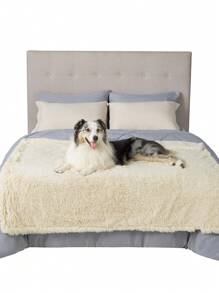 Waterproof Dog Blankets For Dogs - Calming Cat Blanket For Couch Protector Washable, Long Fau X Fur Pet Blanket For Puppy, Reversible Furniture Protection - Cream - 查看 8