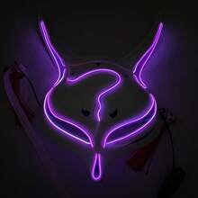 New Arrival Fox Hanfu Nine-Tailed Fox Mask Cosplay Props For Halloween, Led Light - Purple - View 3