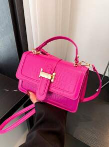 New Fashion Women Casual Small Square Shoulder Crossbody Bag - Hot Pink - View 4