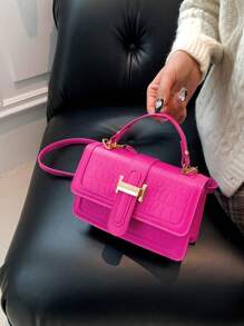 New Fashion Women Casual Small Square Shoulder Crossbody Bag - Hot Pink - View 1