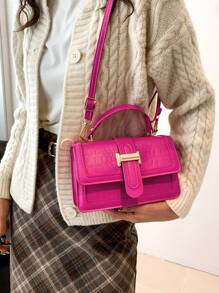 New Fashion Women Casual Small Square Shoulder Crossbody Bag - Hot Pink - View 2