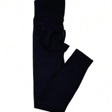 欧美新款性感蜜桃臀瑜伽紧身裤无缝提拉紧身健身裤高腰透气运动紧身裤女 - 黑色 - 查看 6