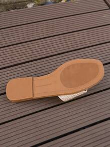 Của phụ nữ Sọc Chóp giầy tròn Nhà  Dép phẳng Dép đi trong nhà - Màu be - Xem 6