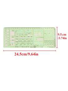 1pc Dual Scale Building Template Ruler For Interior Design Drawing, Furniture Template With 1:100 And 1:200 Scale,Rulers - Clear - View 4
