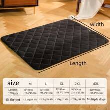 1pc Pet Floor Mat Dog Sleeping Carpet Square Waterproof Oxford Cloth Material Scratch And Bite Resistant Blanket Dog Mat Cat Mat Suitable For Floor Cushion Sofa Car Outing Mat Washable Machine Washable Easy To Clean - Black - View 9