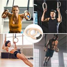 Wooden Gymnastic Rings With Straps Gym Rings Crossfit Gymnastics 28mm / 32mm - Wooden - View 8