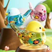 1pc Children's Toy Bird Shaped Whistle With Water Sound Effect And Painted Design