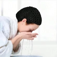 Red de pelo de malla negra Gorro de crochet Gorro de malla minimalista Gorro para dormir para uso diario, herramientas para el cabello, productos y accesorios para el cabello para peluquería, salón de belleza, viajes esenciales, vuelta al colegio, vacaciones esenciales, accesorios para el cabello para mujeres, cepillo para el peinado hacia atrás, accesorios para peluquería, secador de pelo - Negro - Ver 3