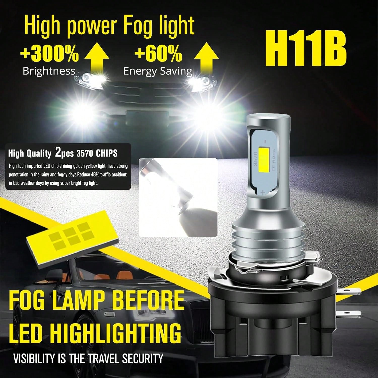 H11B Headlight Bulbs Compatible For 2007 2008 2009 2010 Hyundai Elantra